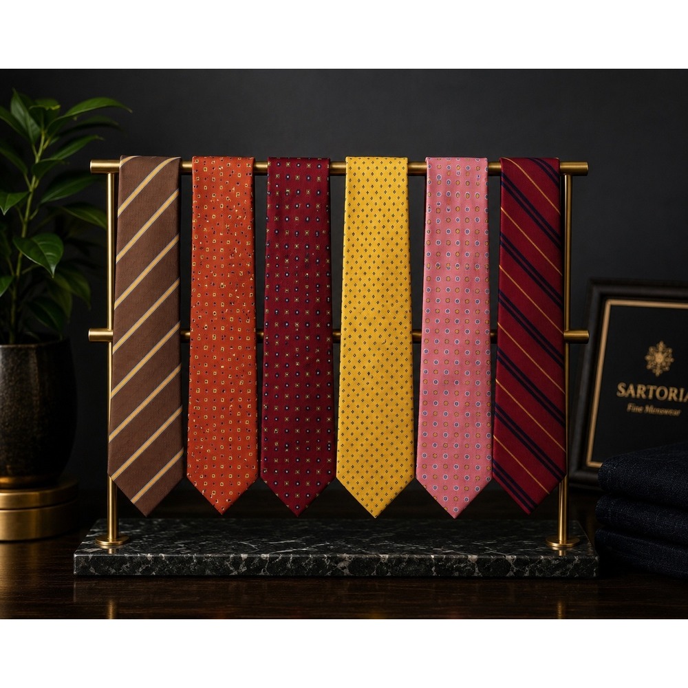 6 Harold Powell Men's Silk Necktie – Classic Business & Professional Style